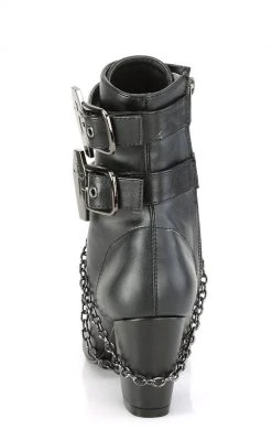 Demonia VIVIKA-128 Black Vegan Leather Ankle Boots