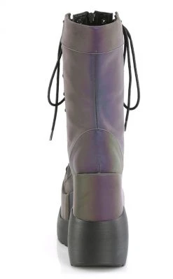 Demonia VOID-118 Green Reflective Platform Boots