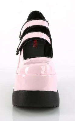 Demonia Shoes VOID-37 Baby Pink Patent Mary Jane Wedges
