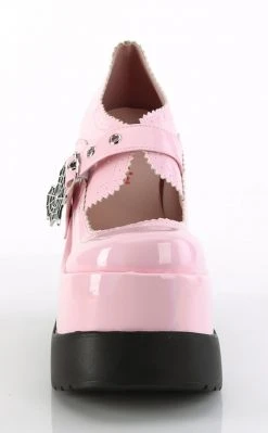 Demonia VOID-38 Baby Pink Holo Mary Jane Wedges