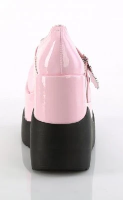 Demonia VOID-38 Baby Pink Holo Mary Jane Wedges