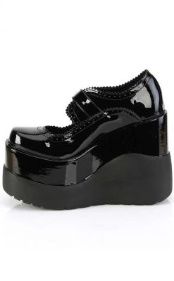 Demonia VOID-38 Black Patent Mary Jane Wedges (Au Stock) Shoes