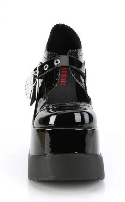 Demonia Shoes VOID-38 Black Patent Mary Jane Wedges