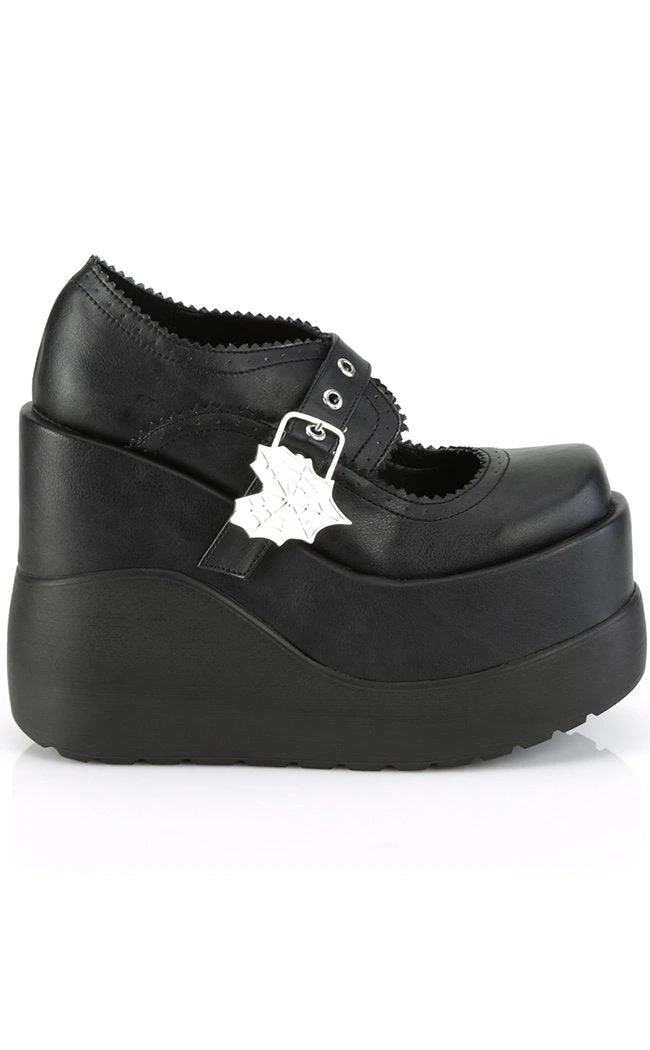 Demonia Shoes VOID-38 Matte Black Mary Jane Wedges (AU Stock) 8 Demonia Shoes VOID-38 Matte Black Mary Jane Wedges (AU Stock)