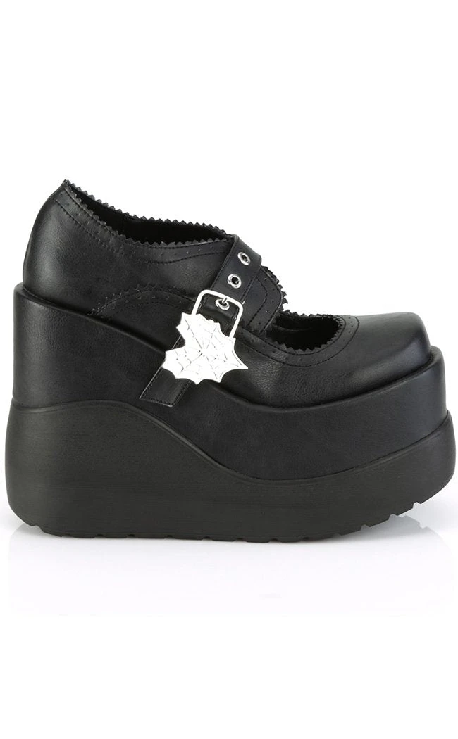 Demonia VOID-38 Matte Black Mary Jane Wedges 8 Demonia VOID-38 Matte Black Mary Jane Wedges