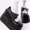 Demonia VOID-38 Matte Black Mary Jane Wedges 2 Demonia VOID-38 Matte Black Mary Jane Wedges