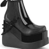 Demonia Shoes VOID-50 Black Matte/Patent Ankle Boots