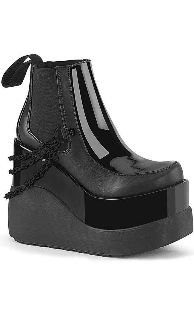 Demonia Shoes VOID-50 Black Matte/Patent Ankle Boots 3 Demonia Shoes VOID-50 Black Matte/Patent Ankle Boots