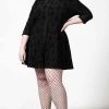 Killstar Clothing Vanda Flocked Collar Dress