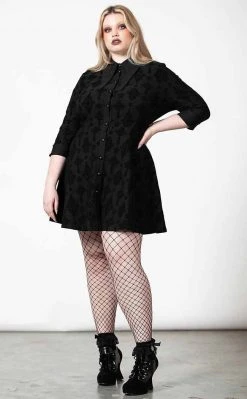 Tragic Beautiful Cosplay ???? Sales Shop 11 Killstar Clothing Vanda Flocked Collar Dress