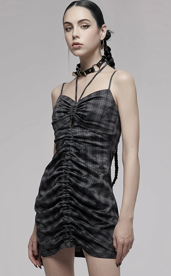 Punk Rave Clothing Velika Bodycon Dress | Grey Tartan 5 Punk Rave Clothing Velika Bodycon Dress | Grey Tartan