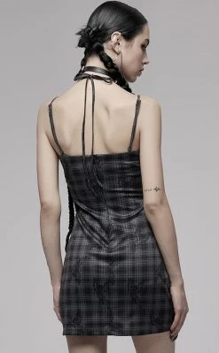 Punk Rave Clothing Velika Bodycon Dress | Grey Tartan 11 Punk Rave Clothing Velika Bodycon Dress | Grey Tartan
