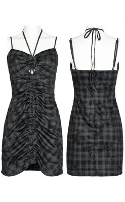 Punk Rave Clothing Velika Bodycon Dress | Grey Tartan 13 Punk Rave Clothing Velika Bodycon Dress | Grey Tartan
