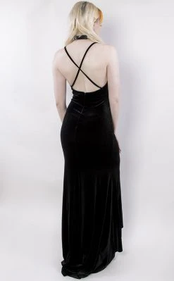 Black Friday Velour Goth Formal Dress | Black Clothing