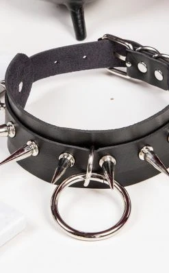 Cold Black Heart Chokers Venom Spiked Choker- Black & Silver