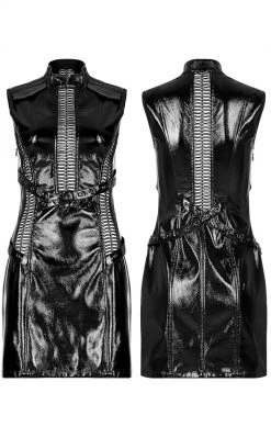 Punk Rave Clothing Vertebrae Faux Leather Dress