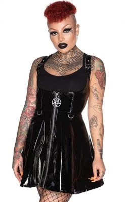 Killstar Vexellent Gloss Harness Dress Clothing