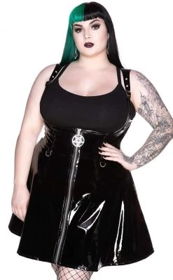 Killstar Vexellent Gloss Harness Dress Clothing