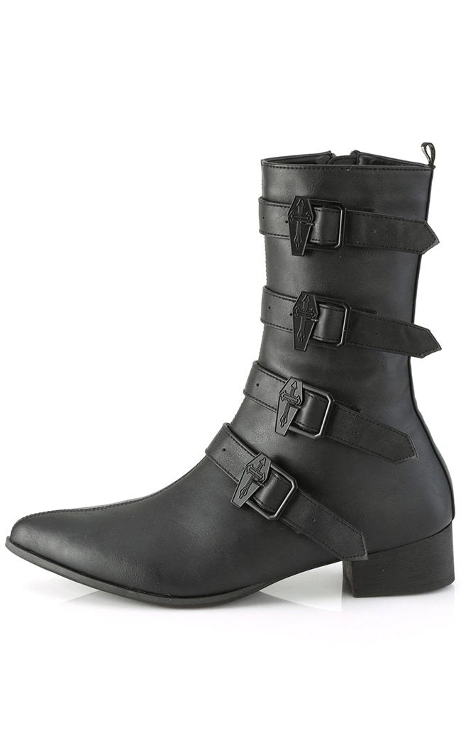 Demonia WARLOCK-110-C Black Vegan Winklepicker Coffin Boots 5 Demonia WARLOCK-110-C Black Vegan Winklepicker Coffin Boots