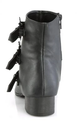 Demonia WARLOCK-50-B Black Vegan Winklepicker Bat Boots Shoes