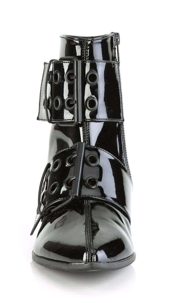 Demonia Shoes WARLOCK-55 Black Patent Winklepicker Boots 4 Demonia Shoes WARLOCK-55 Black Patent Winklepicker Boots