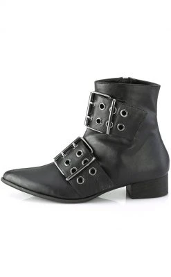 Demonia Shoes WARLOCK-55 Black Vegan Winklepicker Boots