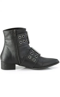 Demonia Shoes WARLOCK-55 Black Vegan Winklepicker Boots