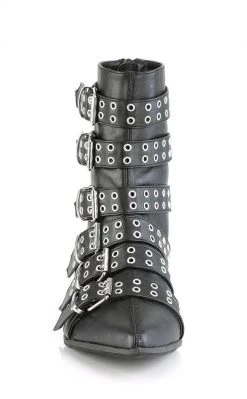 Demonia Shoes WARLOCK-70 Black Matte Winklepicker Boots