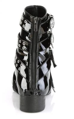 Demonia WARLOCK-70 Black Patent Winklepicker Boots