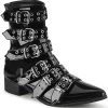 Demonia WARLOCK-70 Black Patent Winklepicker Boots