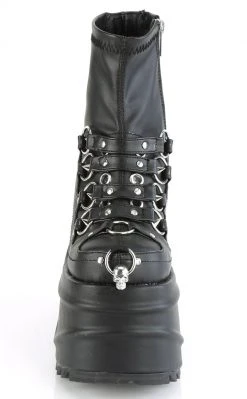 Demonia Shoes WAVE-110 Black Matte Stretch Ankle Boots