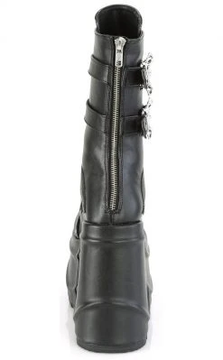 Demonia WAVE-150 Black Vegan Leather Platform Boots