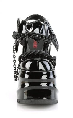 Demonia WAVE-20 Black Patent Leather Platform Sandals