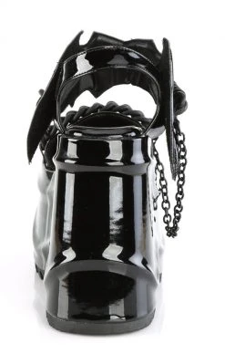 Demonia WAVE-20 Black Patent Leather Platform Sandals