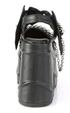 Demonia WAVE-20 Black Vegan Leather Platform Sandals