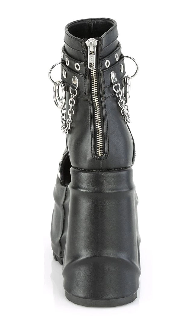 Demonia WAVE-22 Black Vegan Leather Platform Sandals 6 Demonia WAVE-22 Black Vegan Leather Platform Sandals