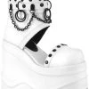 Demonia WAVE-22 White Vegan Leather Platform Sandals 1 Demonia WAVE-22 White Vegan Leather Platform Sandals
