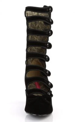 Bordello WHIMSEY-115 Blk Velvet Boots