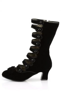 Bordello WHIMSEY-115 Blk Velvet Boots