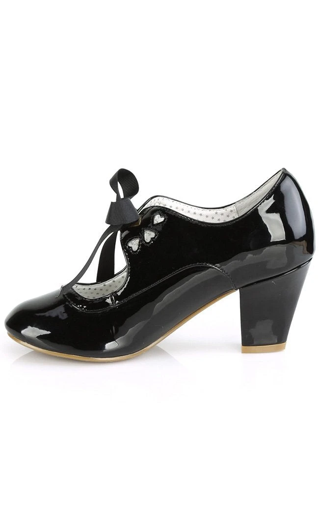 Pin Up Couture WIGGLE-32 Black Patent Faux Leather Heels (Last Pair: Size 8) 5 Pin Up Couture WIGGLE-32 Black Patent Faux Leather Heels (Last Pair: Size 8)