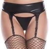 Music Legs Wet Look Garter Belt