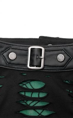 Punk Rave Wicked Weave Harness Dress | Black & Green