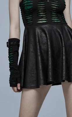 Punk Rave Widow's Web Armwarmers | Black & Green Accessories