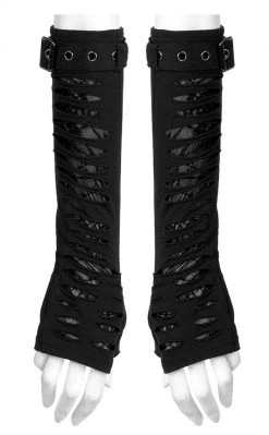 Punk Rave Widow's Web Armwarmers | Black Accessories
