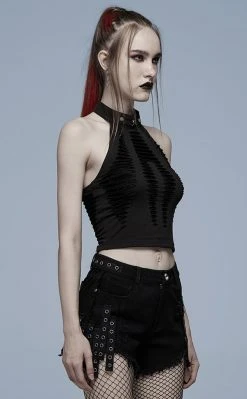 Punk Rave Widow's Web Halter Top | Black 11 Punk Rave Widow's Web Halter Top | Black