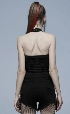 Punk Rave Widow's Web Halter Top | Black 12 Punk Rave Widow's Web Halter Top | Black