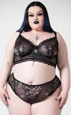 Killstar Wild Rose Mesh Bra Clothing