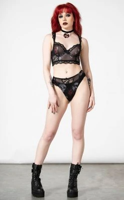 Killstar Wild Rose Mesh Bra Clothing