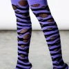 Killstar Wretched Soul Distress Socks | Black/Plum 2 Killstar Wretched Soul Distress Socks | Black/Plum