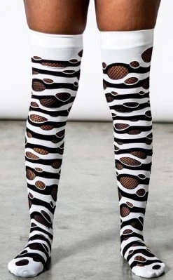 Killstar Wretched Soul Distress Socks | Black/White